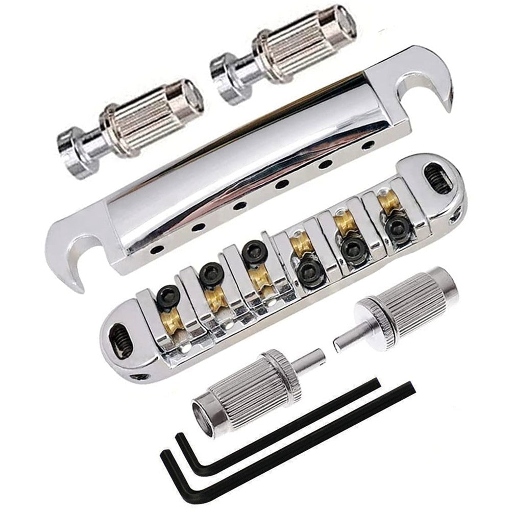 LP SG electric guitar bridge, drawstring board, upper and lower string bridges, ball rollers, Les Paul bridge