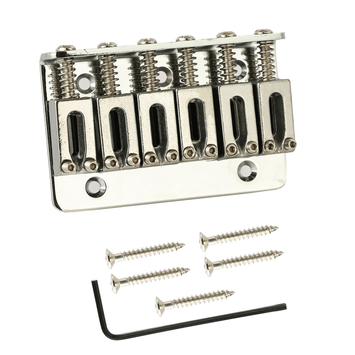 6 Strings 65mm ST TL Fixed Hard Tail Saddle Bridge Electric Guitar Tailpipe Top Load Bridge Cable Tension Plate
