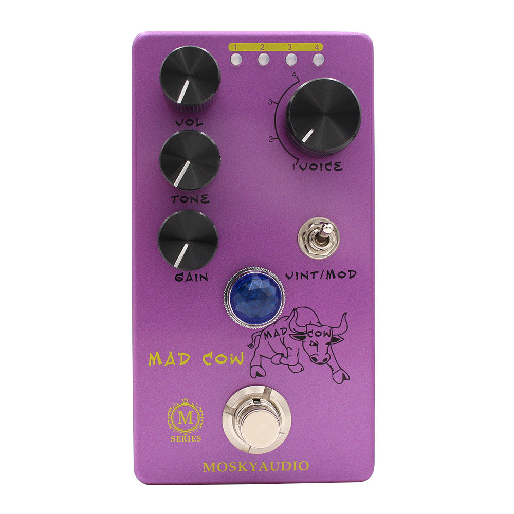MOSKYaudio MAD COW Distortion Effect Pedal Four Distortion Modes True Bypass
