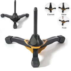 Foldable Clarinet Black Tube, Flute, and Oboe Tripod Portable Rest Stand