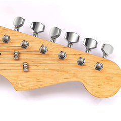 6Pcs Fully Enclosed Electric Guitar String Knob with Locking Function (flat Cover)