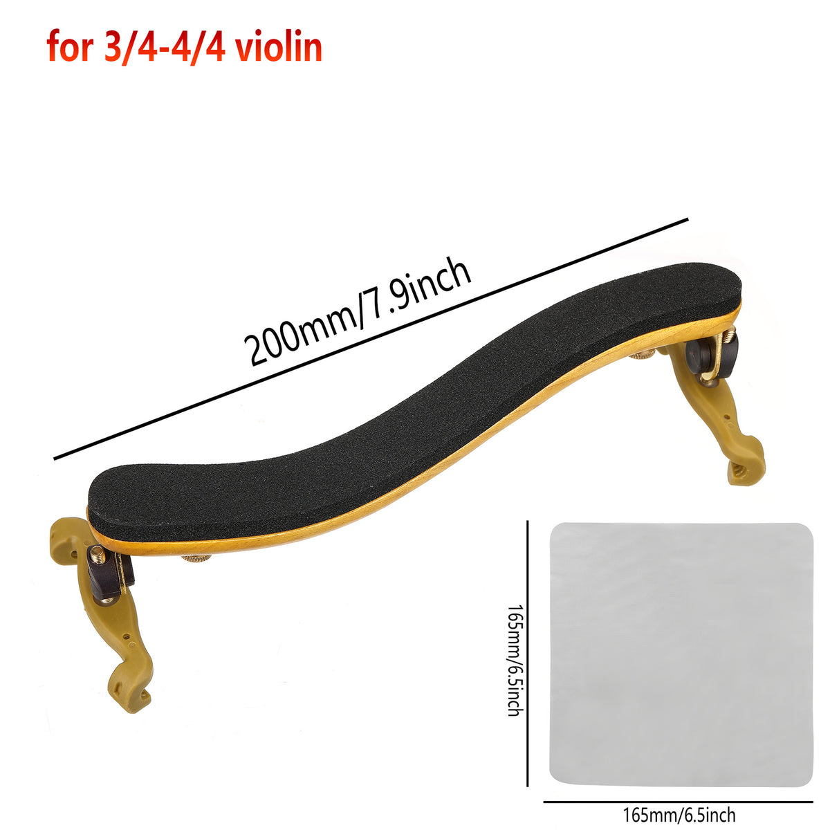 3/4 4/4 Violin Maple Tiger Pattern Shoulder Rest Shoulder Pad