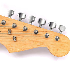 6Pcs 1:18 Lock Electric Guitar Knob Rear String Fully Enclosed Guitar Twist  - Flat cover