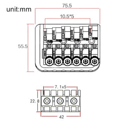 Fixed Headless Electric Guitar Bridge String Puller Tailpiece Saddle Electric Guitar Headless String Bridge Lower Pony