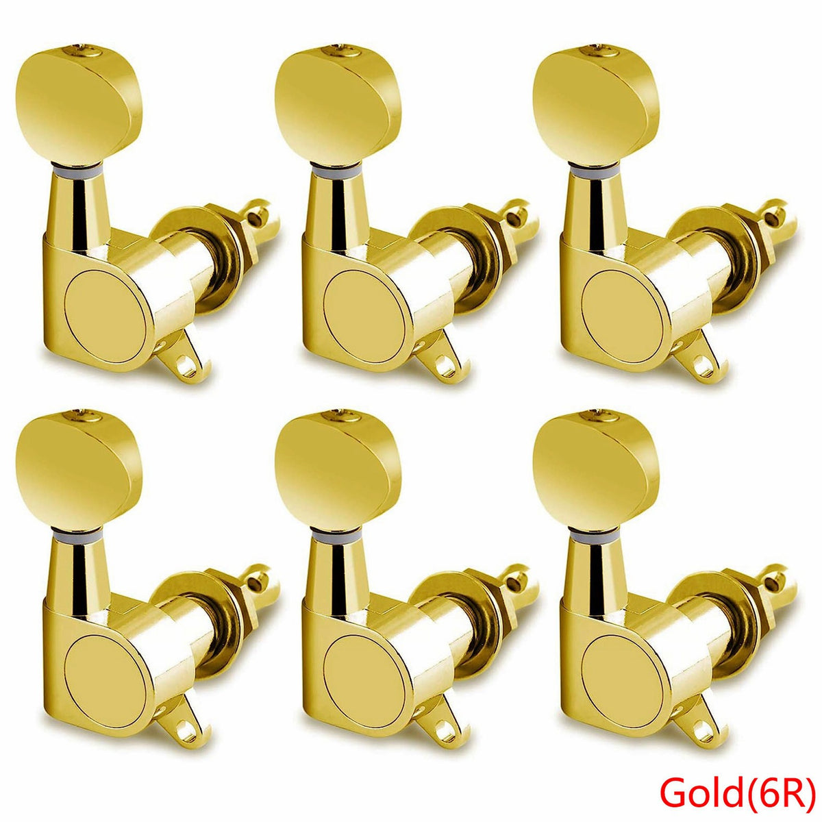 6 Oval Head Fully Enclosed Electric Guitar String Knobs, Folk Guitar String Axis Coiling Device