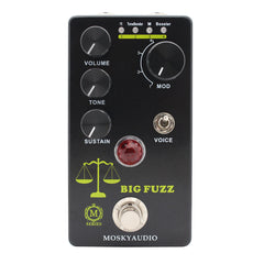 MoskyAudio Big Fuzz Fuzzy Distortion Guitar Effect 4 Mode Tonal Select Switch
