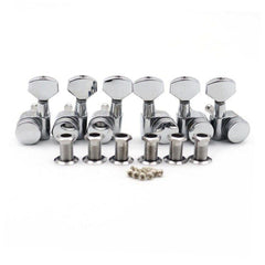 6Pcs Fully Enclosed Electric Guitar String Knob with Locking Function (flat Cover)