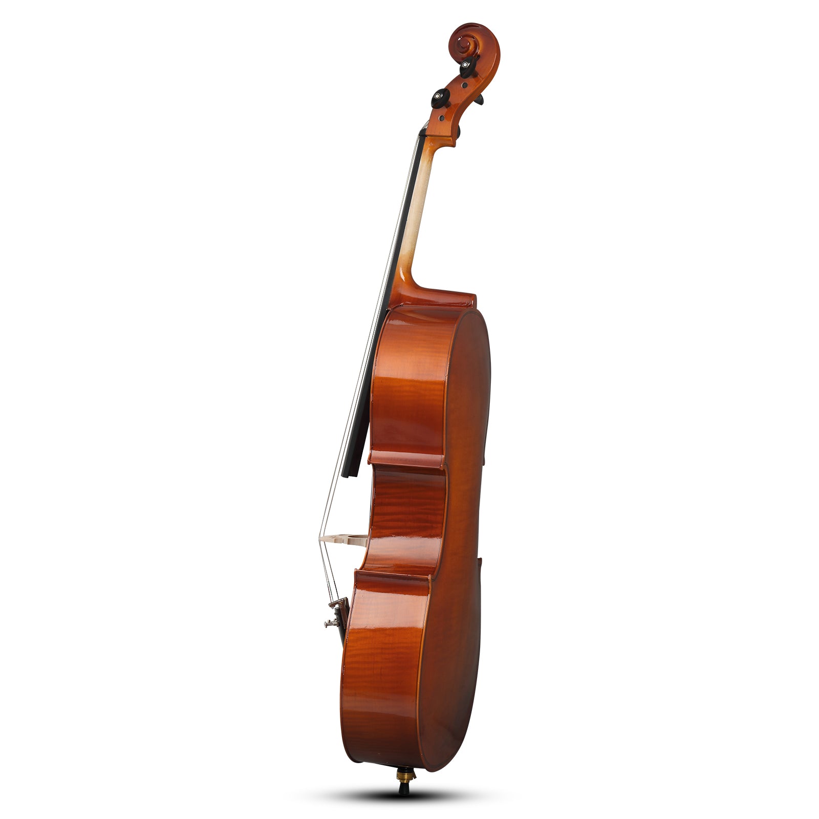 Ozici Full Side 4/4 Natural Color Spruce Panel Cello Tiger pattern process with Bag Bow Rosin Bridge Strings