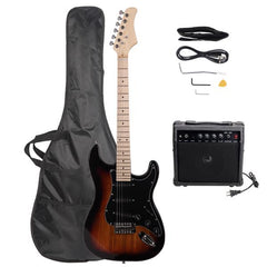Ozici ST Stylish Electric Guitar with Black Pickguard Golden