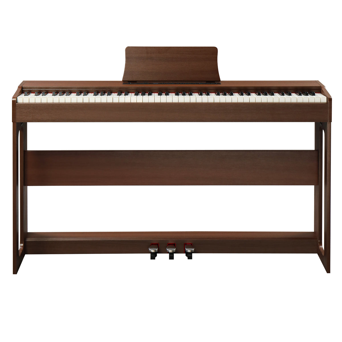Ozici 88 Keys Full Weighted Keyboards Digital Piano with Furniture Stand, Power Adapter, Triple Pedals, Headphone, for All Experience Levels Black Walnut