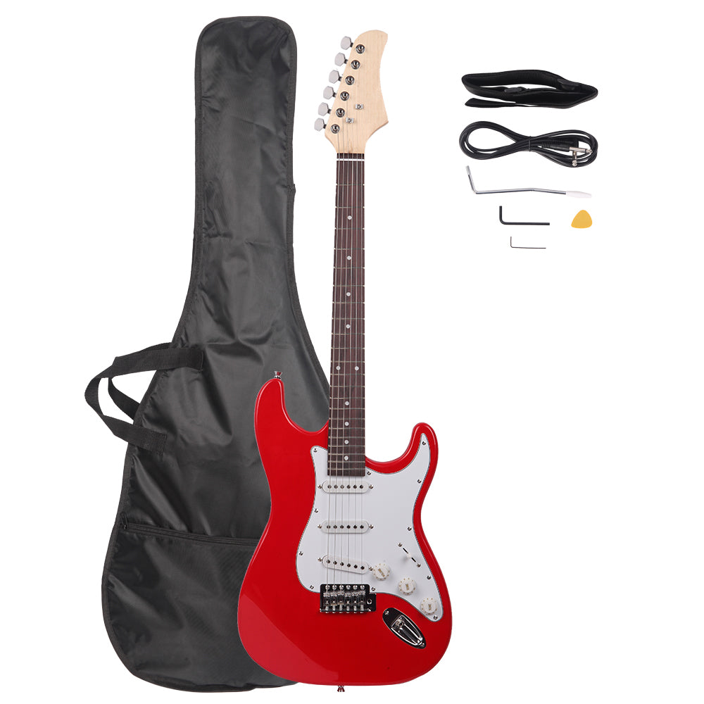 Ozici Rosewood Fingerboard Electric Guitar with Shoulder Strap / Guitar Bag - Red