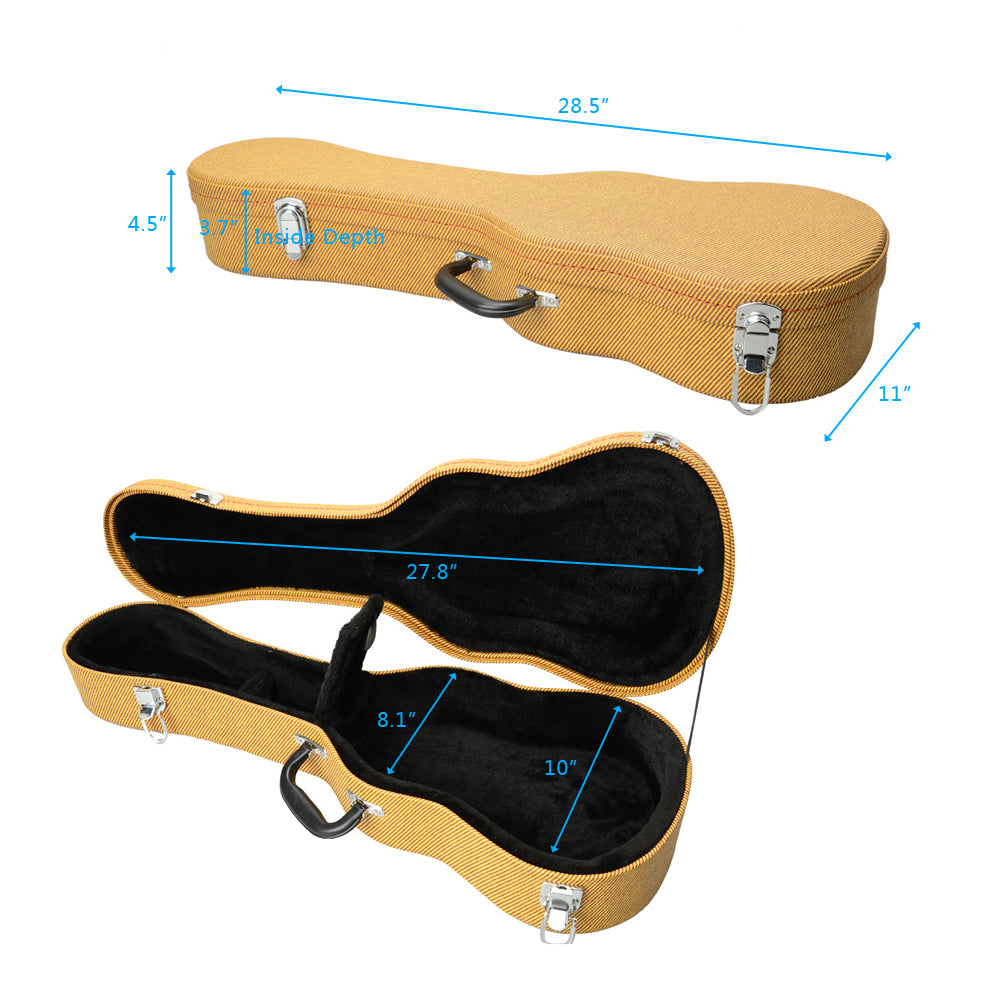 Ozici 26" Top Grade Tenor Leather Ukulele Case -Yellow