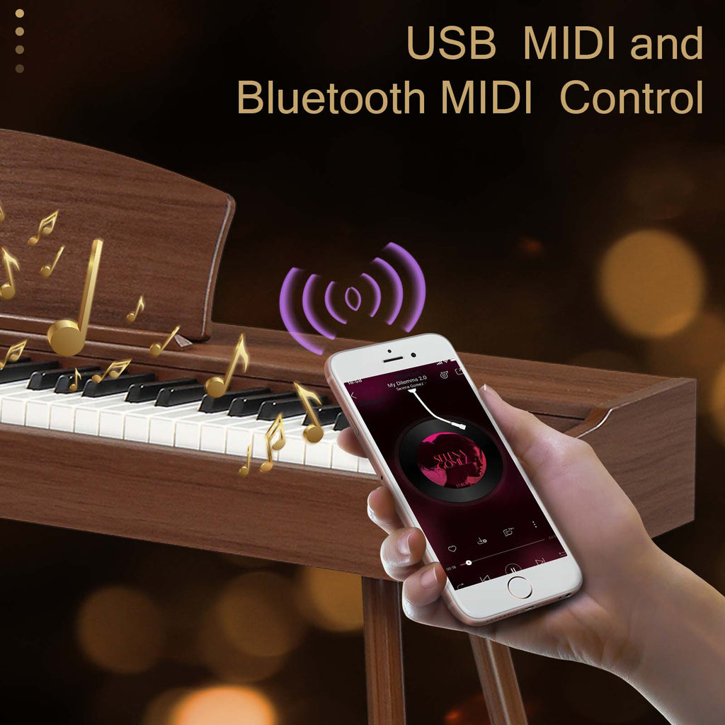 Ozici 88 Key Standard Full Weighted Keyboards Digital Piano with Metal Stand, Power Adapter, Triple Pedals, Headphone