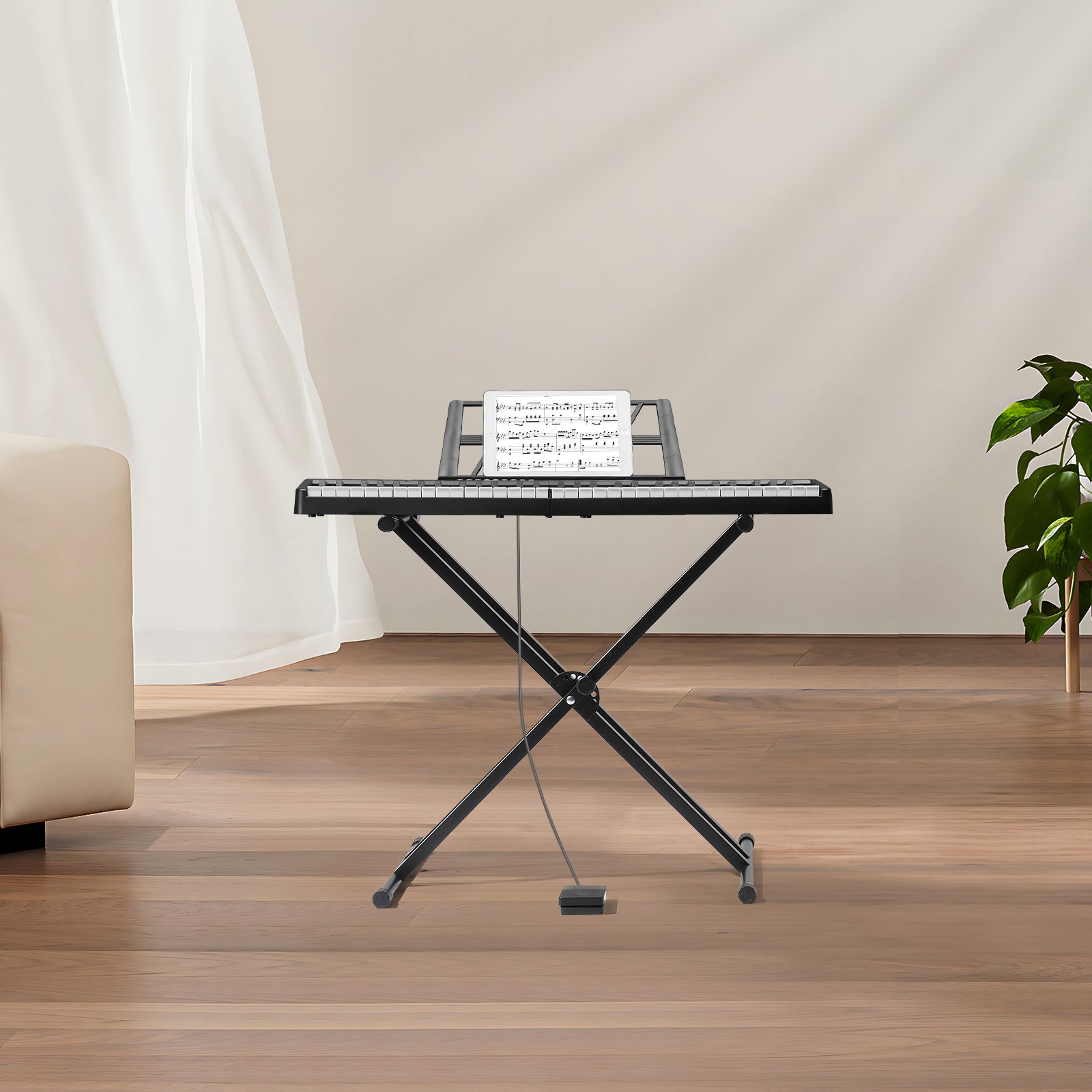 Ozici GEP-204 61Key Folding Piano Semi-Weighted Standard Keyboards Digital Piano with Bluetooth, Handbag