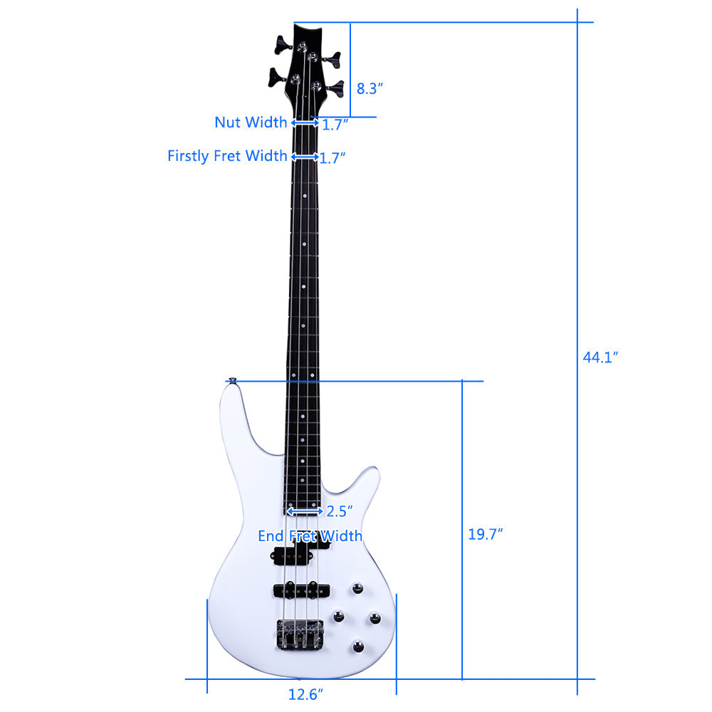 Ozici Exquisite Stylish IB Bass with Power Line and Wrench Tool - White