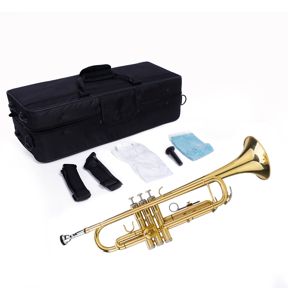 Ozici Drop B Tone Adjustable Trumpet Gloves Set Plaint Golden