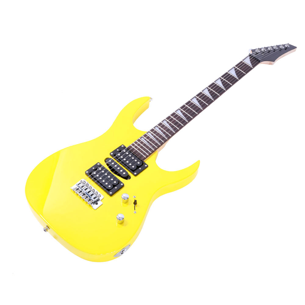 Ozici Novice Entry Level 170 Electric Guitar HSH Pickup Bag Strap Paddle Rocker Cable Wrench Tool - Yellow