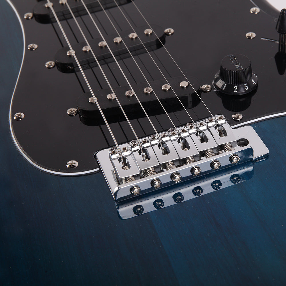 Ozici ST Stylish Electric Guitar with Black Pickguard Dark Blue