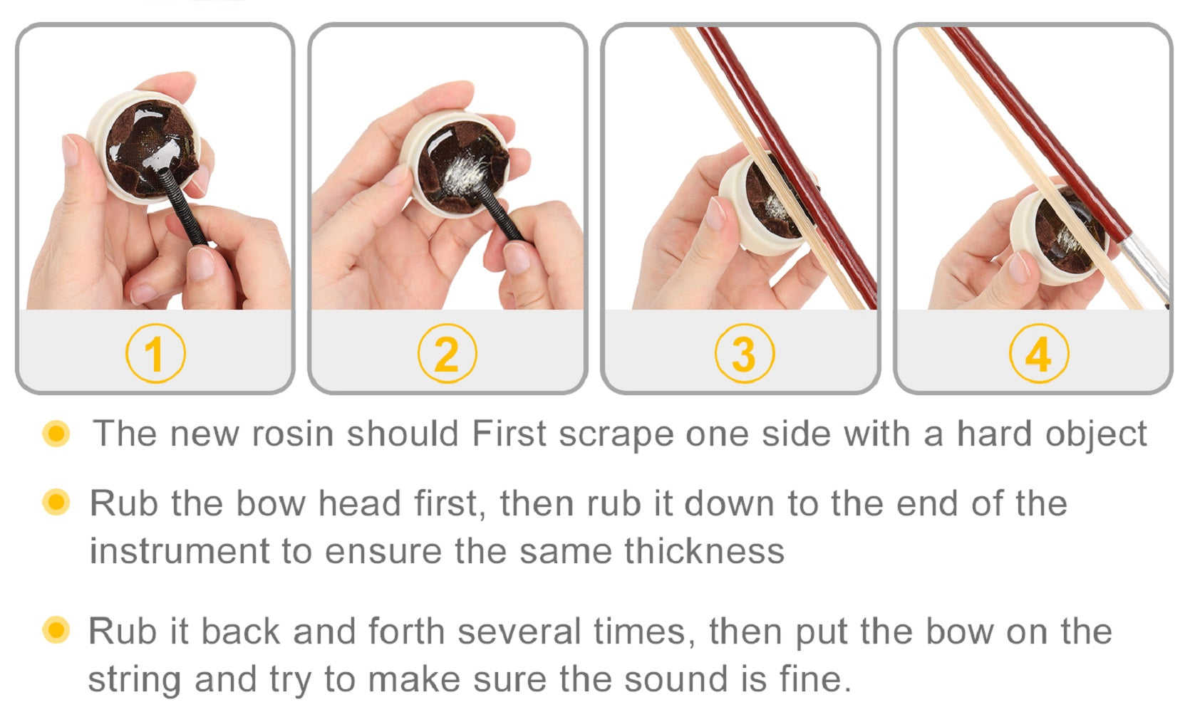 Ozici 3/4 Acoustic Violin Case Bow Rosin Natural