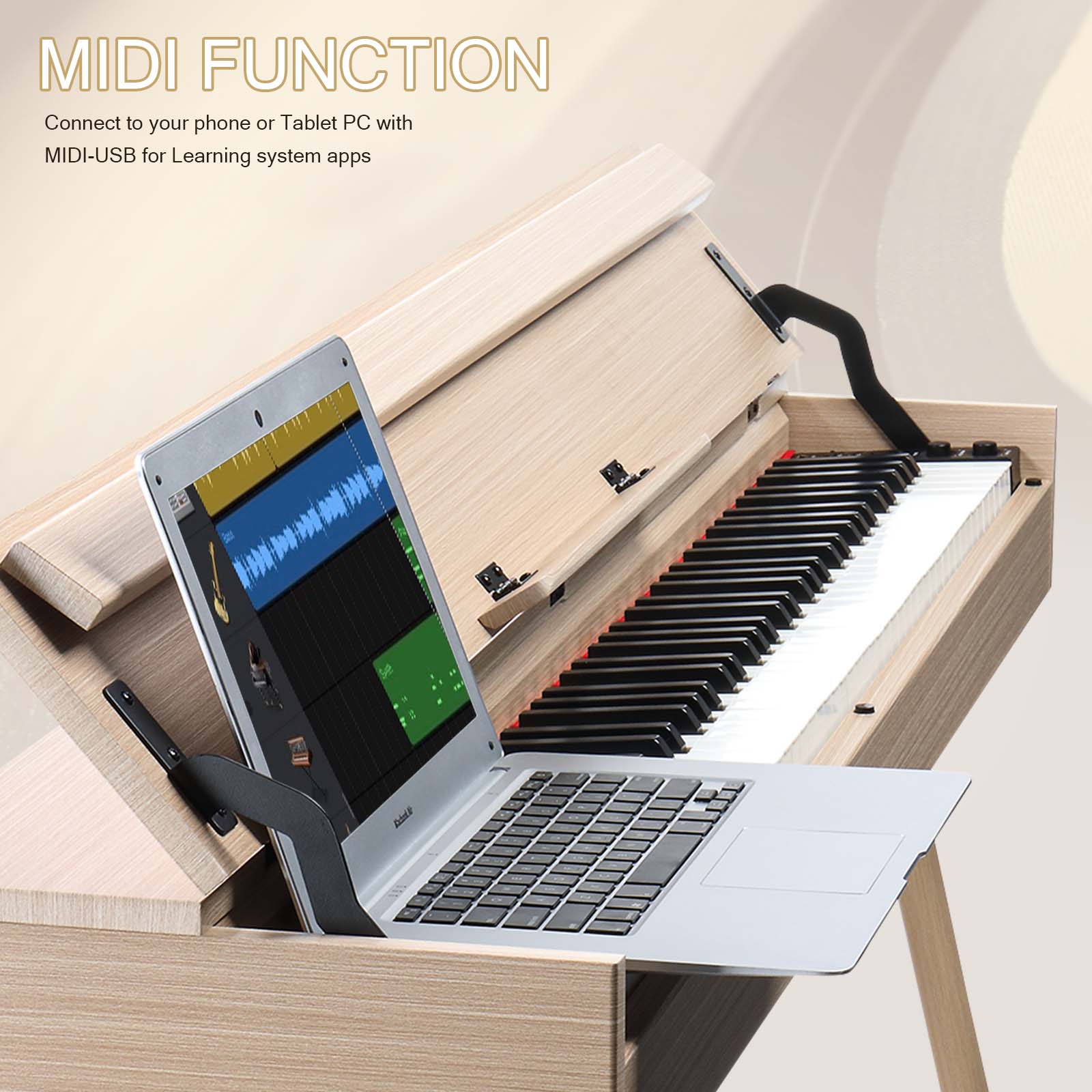 Ozici 88 Key Standard Full Weighted Keyboards Digital Piano with Metal Stand, Audio and MIDI Bluetooth