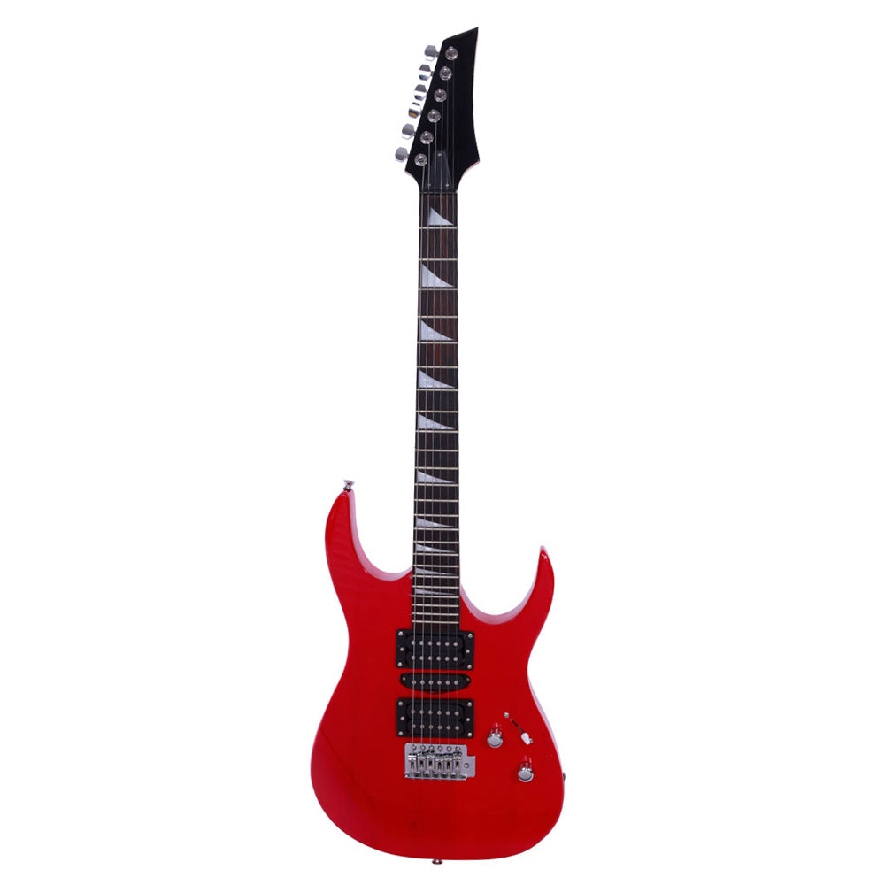 Ozici Novice Entry Level 170 Electric Guitar HSH Pickup Bag Strap Paddle Rocker Cable Wrench Tool Red