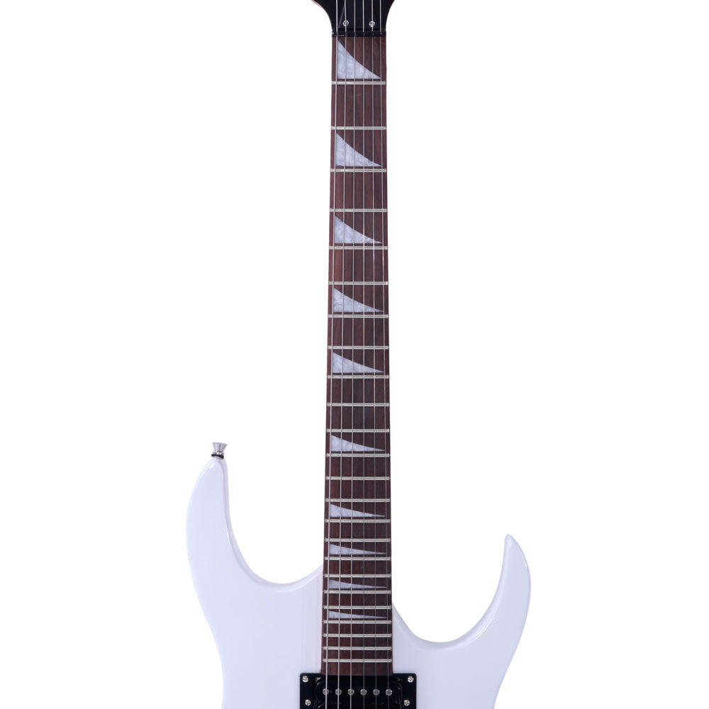 Ozici Novice Entry Level 170 Electric Guitar HSH Pickup Bag Strap Paddle Rocker Cable Wrench Tool - White