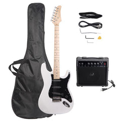 Ozici ST Stylish Electric Guitar with Black Pickguard White