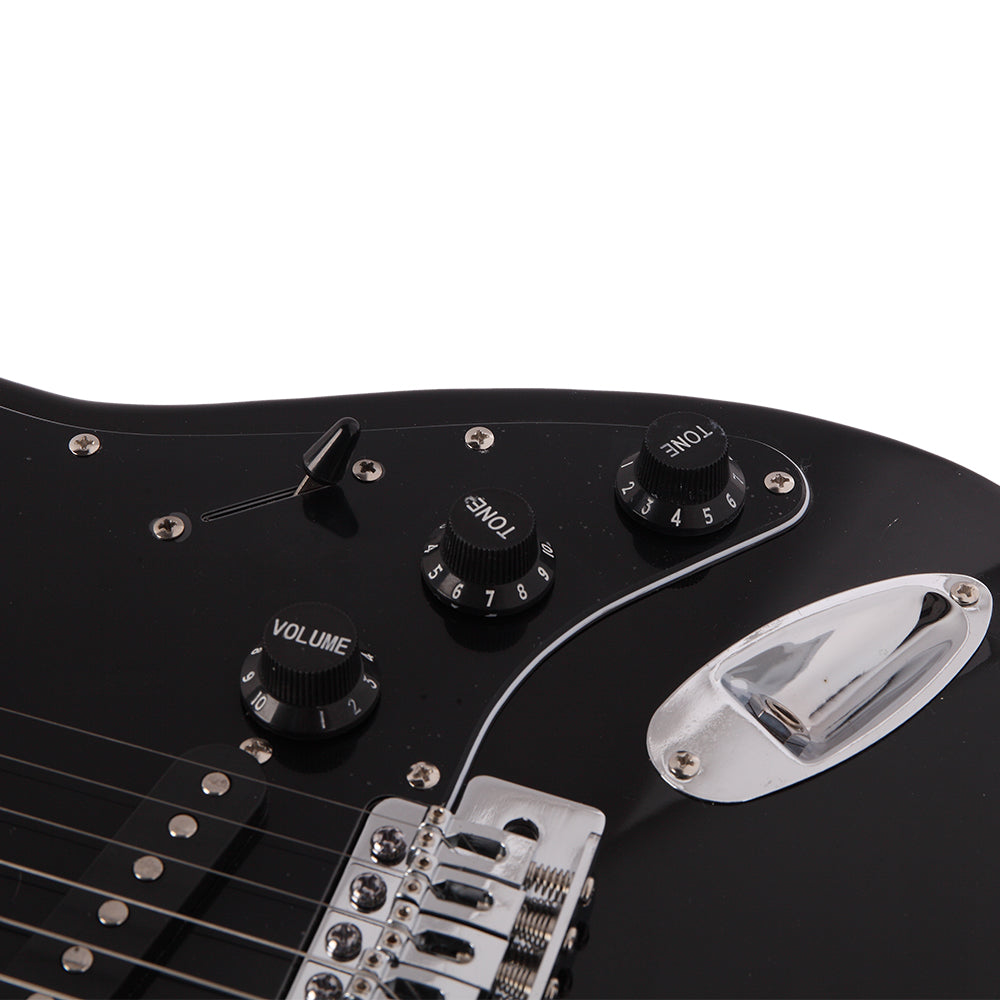 Ozici ST Stylish Electric Guitar with Black Pickguard Black