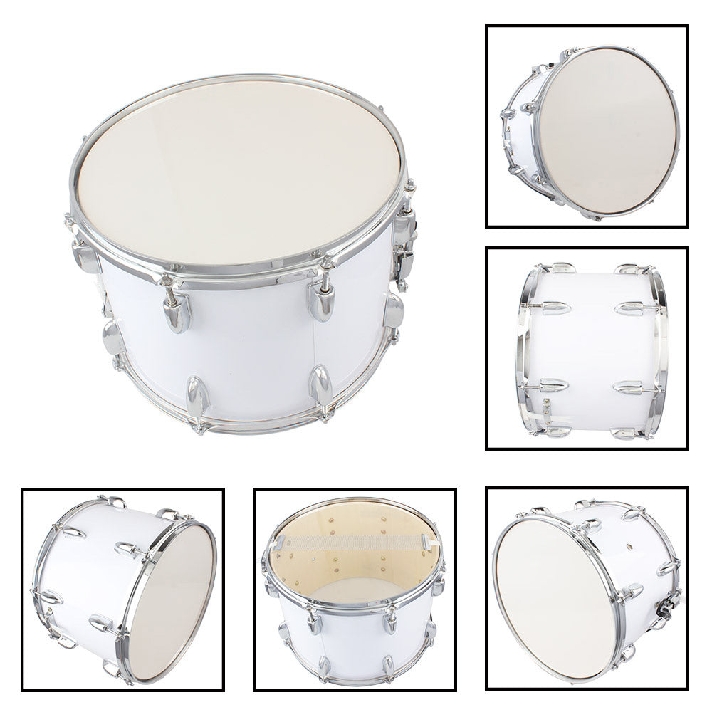 Ozici 14 x10 inches Marching Drum Drumsticks Key Strap White