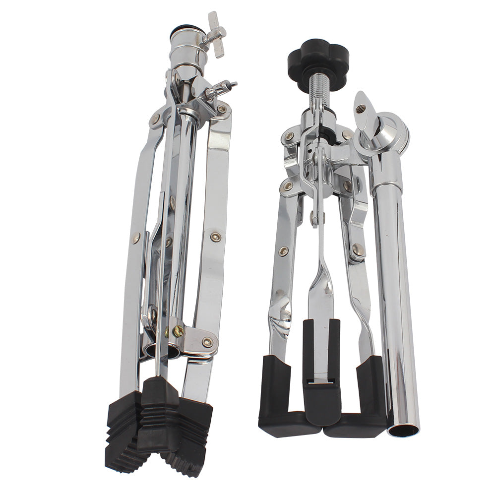 Ozici Chrome Plated Dumb Snare Drum Stand Tripod Silver