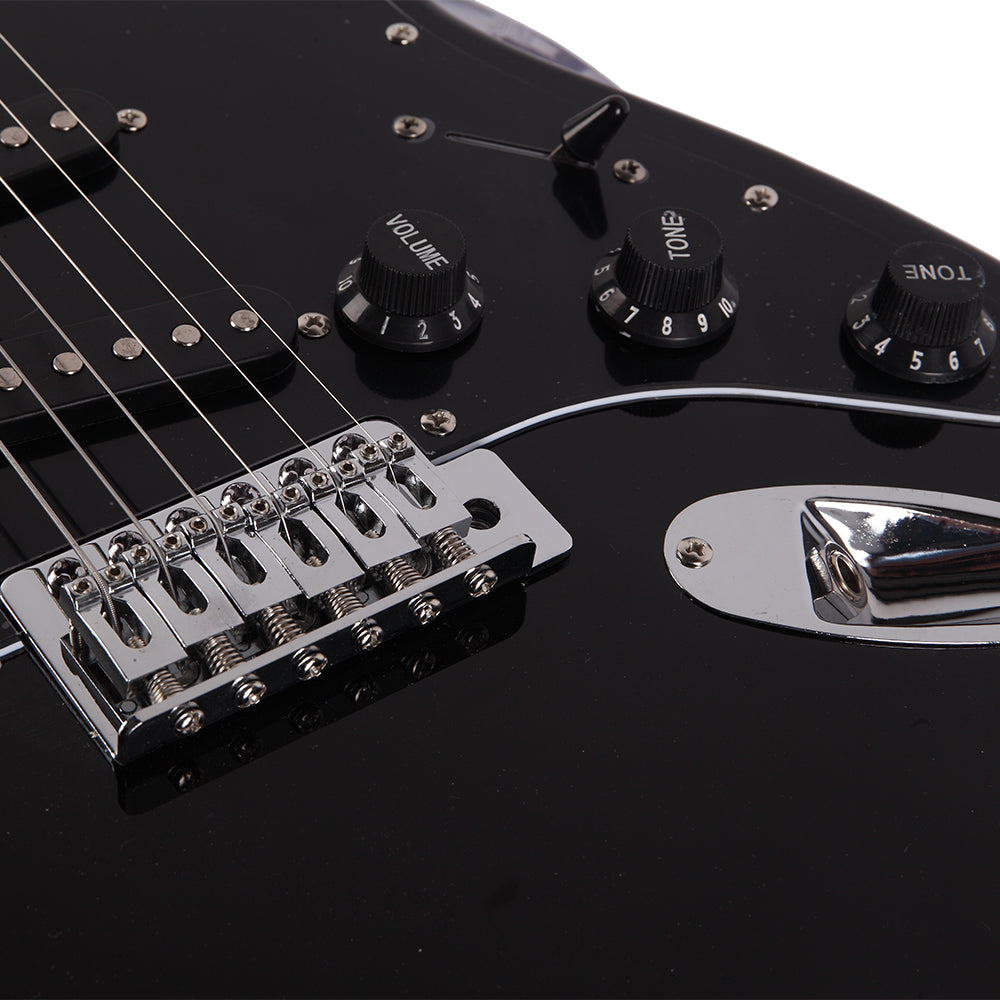 Ozici ST Stylish Electric Guitar with Black Pickguard Black