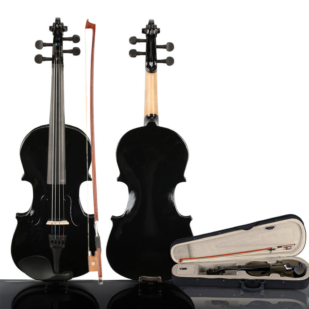 Ozici  3/4 Acoustic Violin Case Bow Rosin Black