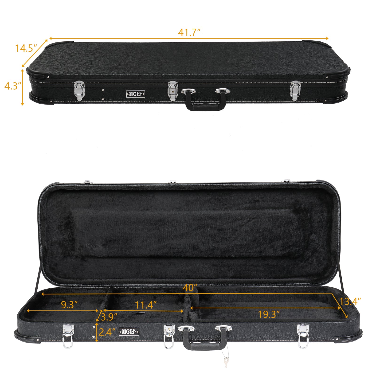 Ozici Electric Guitar Square Hard Case with Protective Sleeve Fits ST TL Burning fire 170 Style Electric Guitar