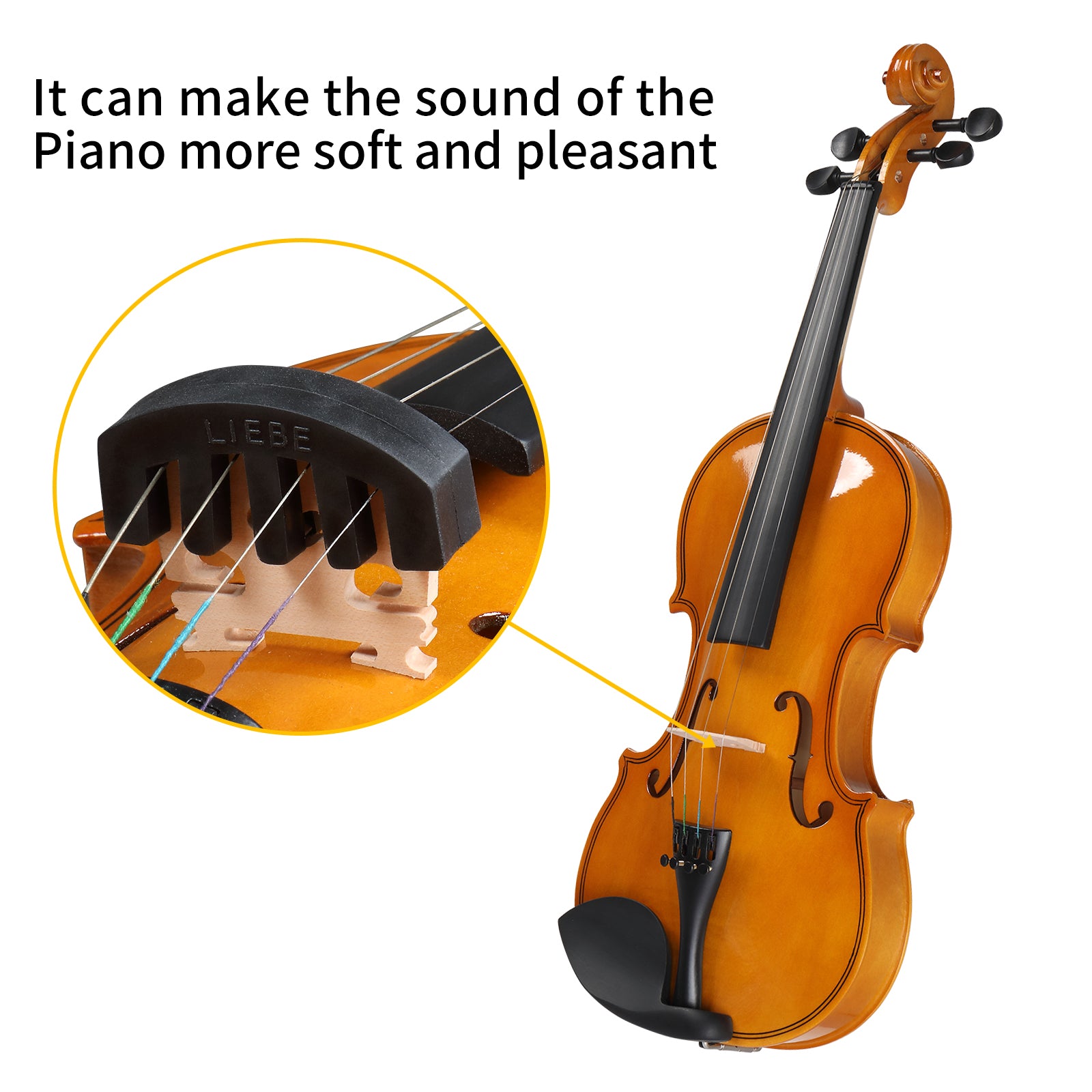 Ozici Full Size 4/4 Violin Set for Adults Beginners Students with Hard Case,Violin Bow,Shoulder Rest,Rosin,Extra Strings and Sordine