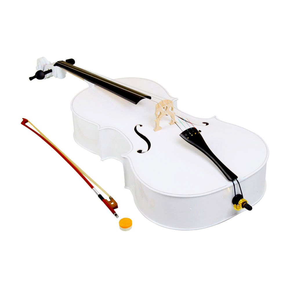 Ozici 4/4 Wood Cello Bag Bow Rosin Bridge - White