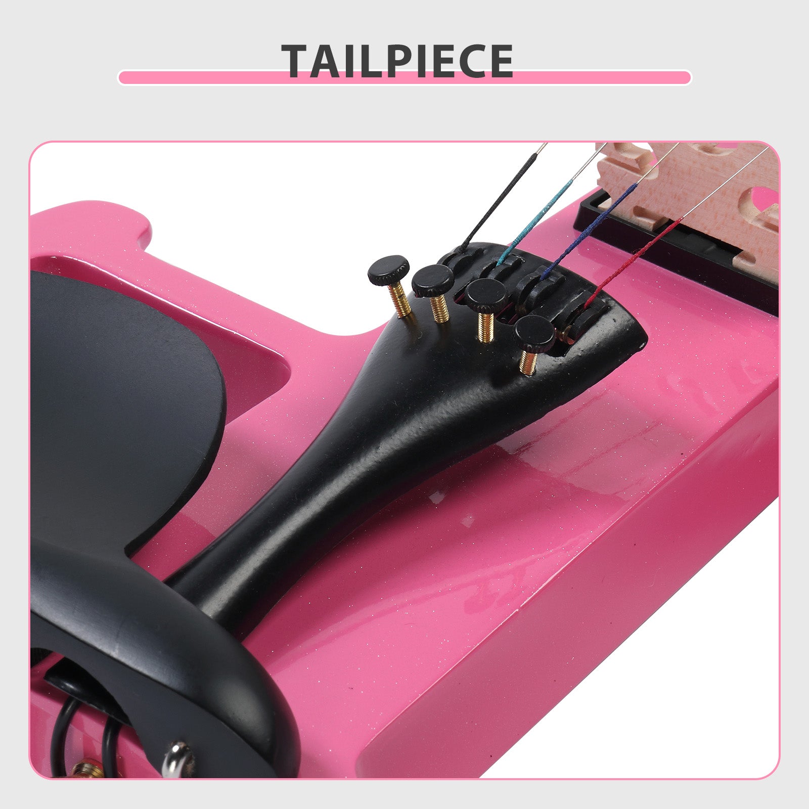 Ozici Full Size 4/4 Bunnel Edge Electric Silent Violin with Case Bow Rosin Headphone Connecting Line Pink