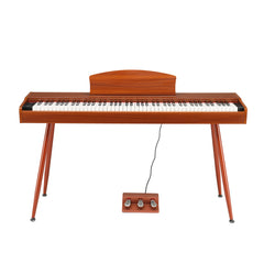 Ozici 88 Key Standard Full Weighted Keyboards Digital Piano with Metal Stand, Power Adapter, Triple Pedals, Headphone，for All Experience Levels Walnut color