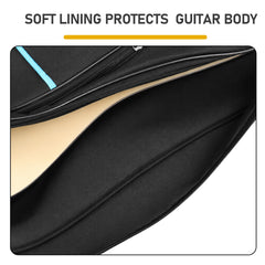 41 Inch 600D Oxford Cloth Acoustic Guitar Bag Black With Blue Line