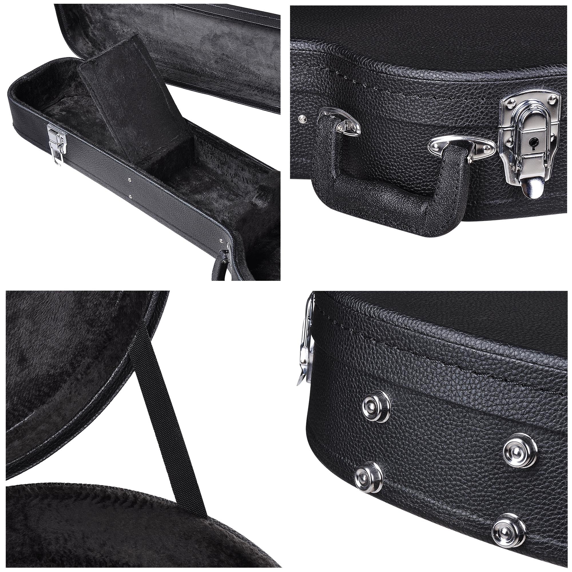 Ozici Guitar Hard Case for Acoustic Guitar made of hard plywood wrapped in PU leather
