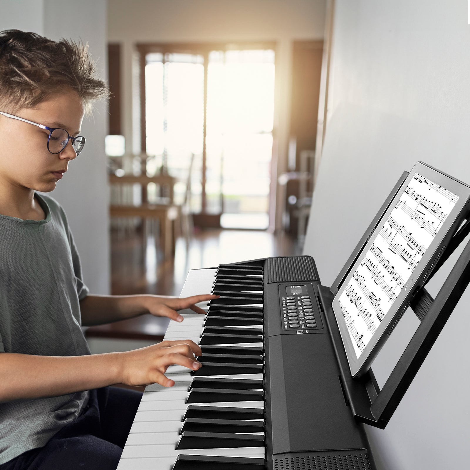 Ozici GEP-204 61Key Folding Piano Semi-Weighted Standard Keyboards Digital Piano with Bluetooth, Handbag