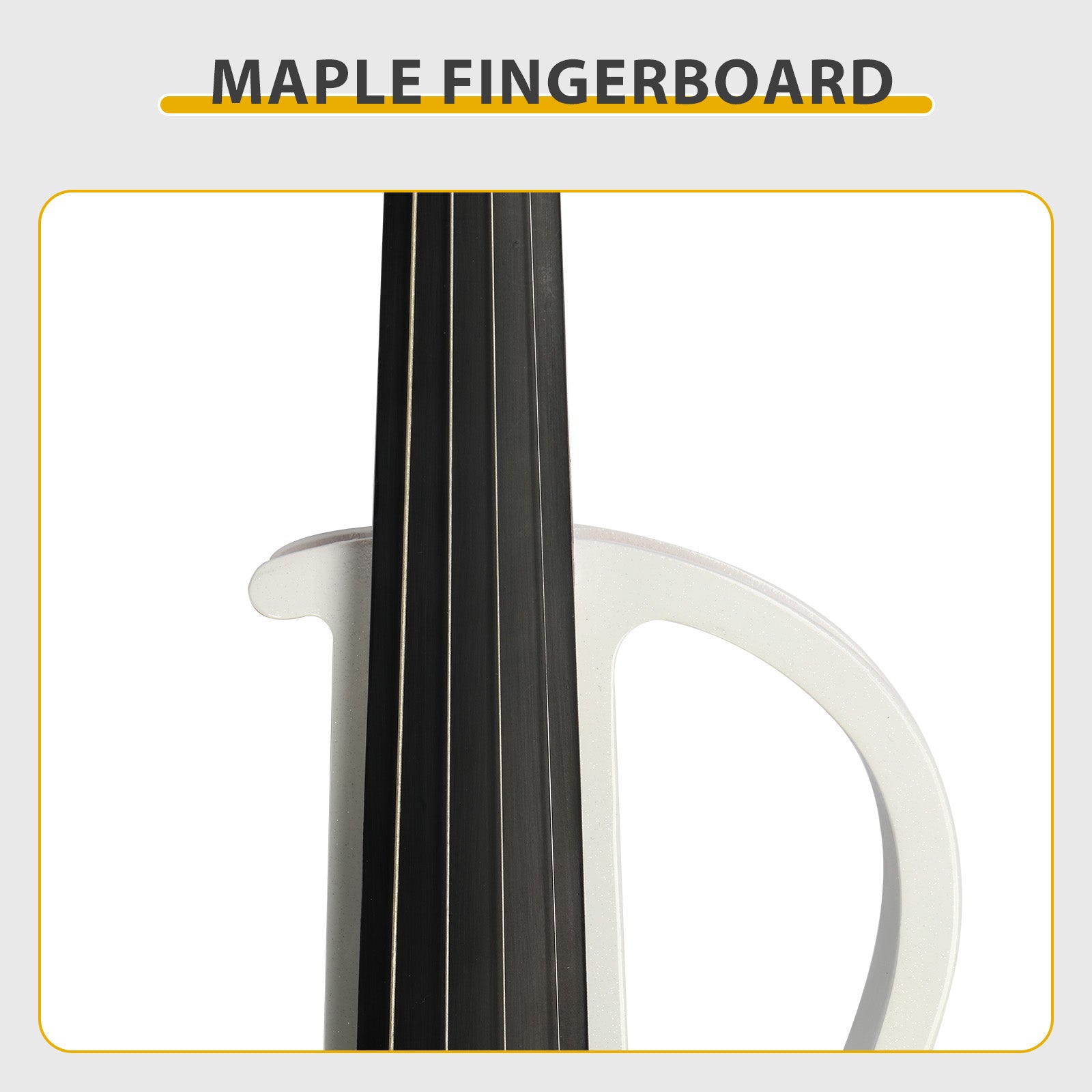Ozici Full Size 4/4 Bunnel Edge Electric Silent Violin with Case Bow Rosin Headphone Connecting Line - White