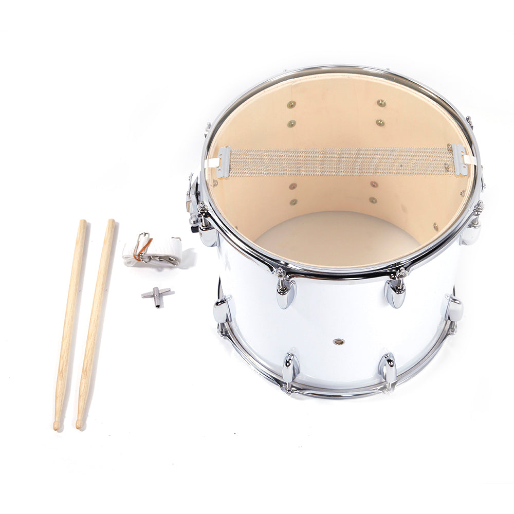 Ozici 14 x10 inches Marching Drum Drumsticks Key Strap White