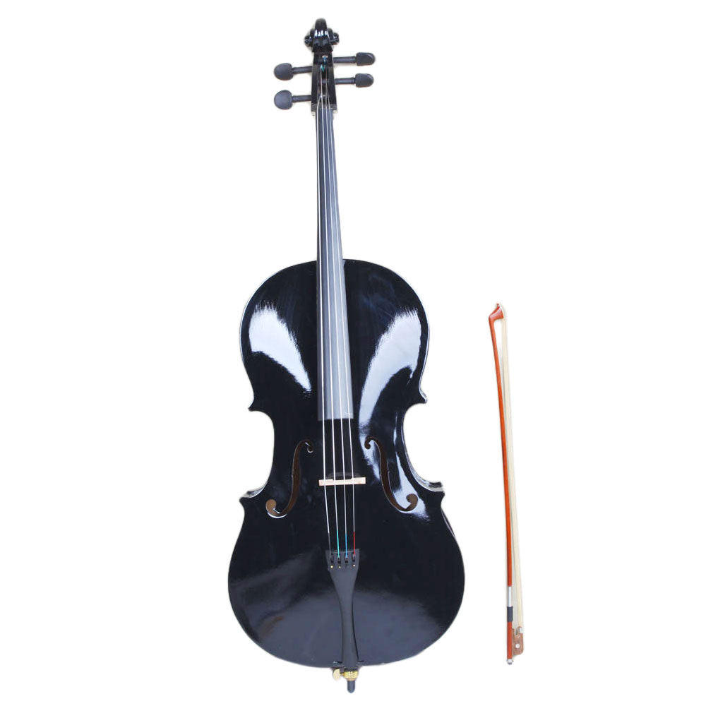 Ozici 4/4 Wood Cello Bag Bow Rosin Bridge Black