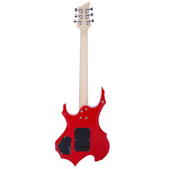 Ozici Novice Flame Shaped Electric Guitar HSH Pickup Bag Strap Paddle Rocker Cable Wrench Tool - Red
