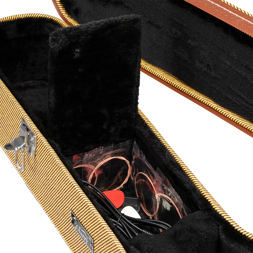 Ozici 41" Folk Guitar Hardshell Carrying Case Fits Most Acoustic Guitars Microgroove Flat - Yellow