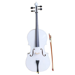 Ozici 4/4 Wood Cello Bag Bow Rosin Bridge - White