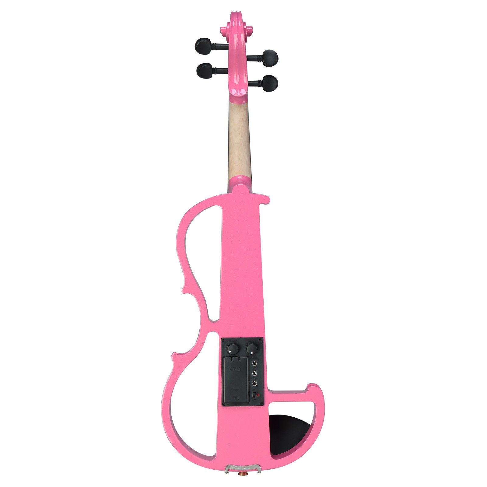 Ozici Full Size 4/4 Bunnel Edge Electric Silent Violin with Case Bow Rosin Headphone Connecting Line Pink