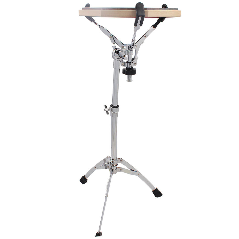 Ozici Chrome Plated Dumb Snare Drum Stand Tripod Silver