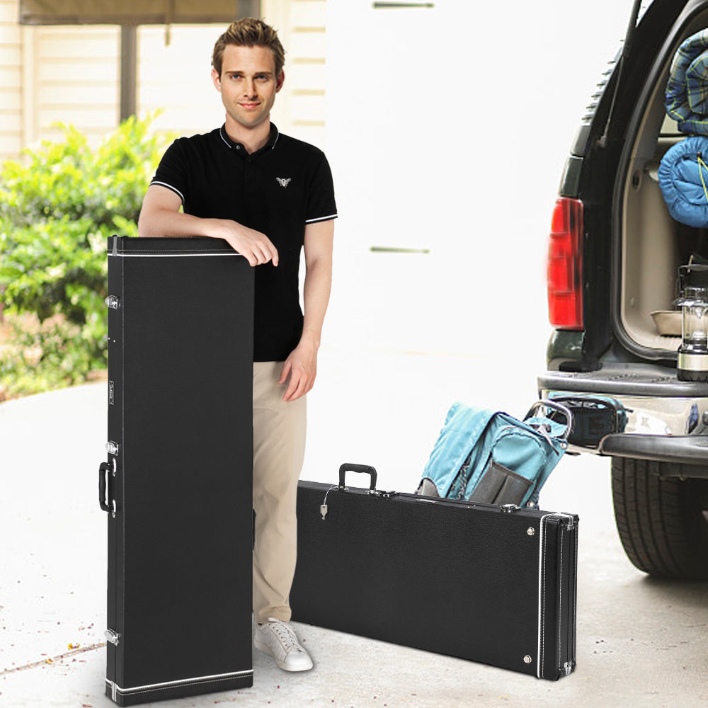 Ozici High Grade Electric Guitar Square Hard Case Flat Black