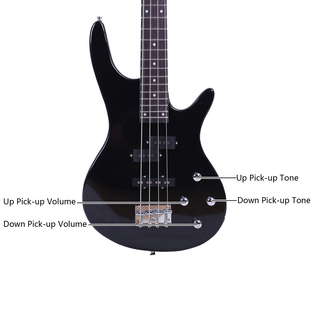 Ozici Exquisite Stylish IB Bass with Power Line and Wrench Tool - Black